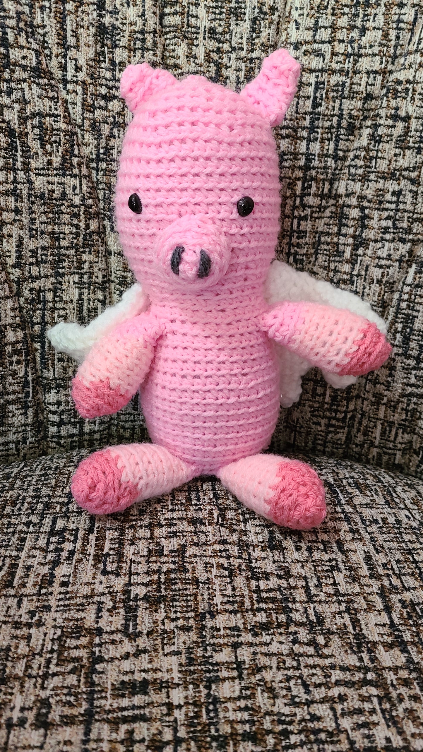 Homemade crocheted stuffed animals