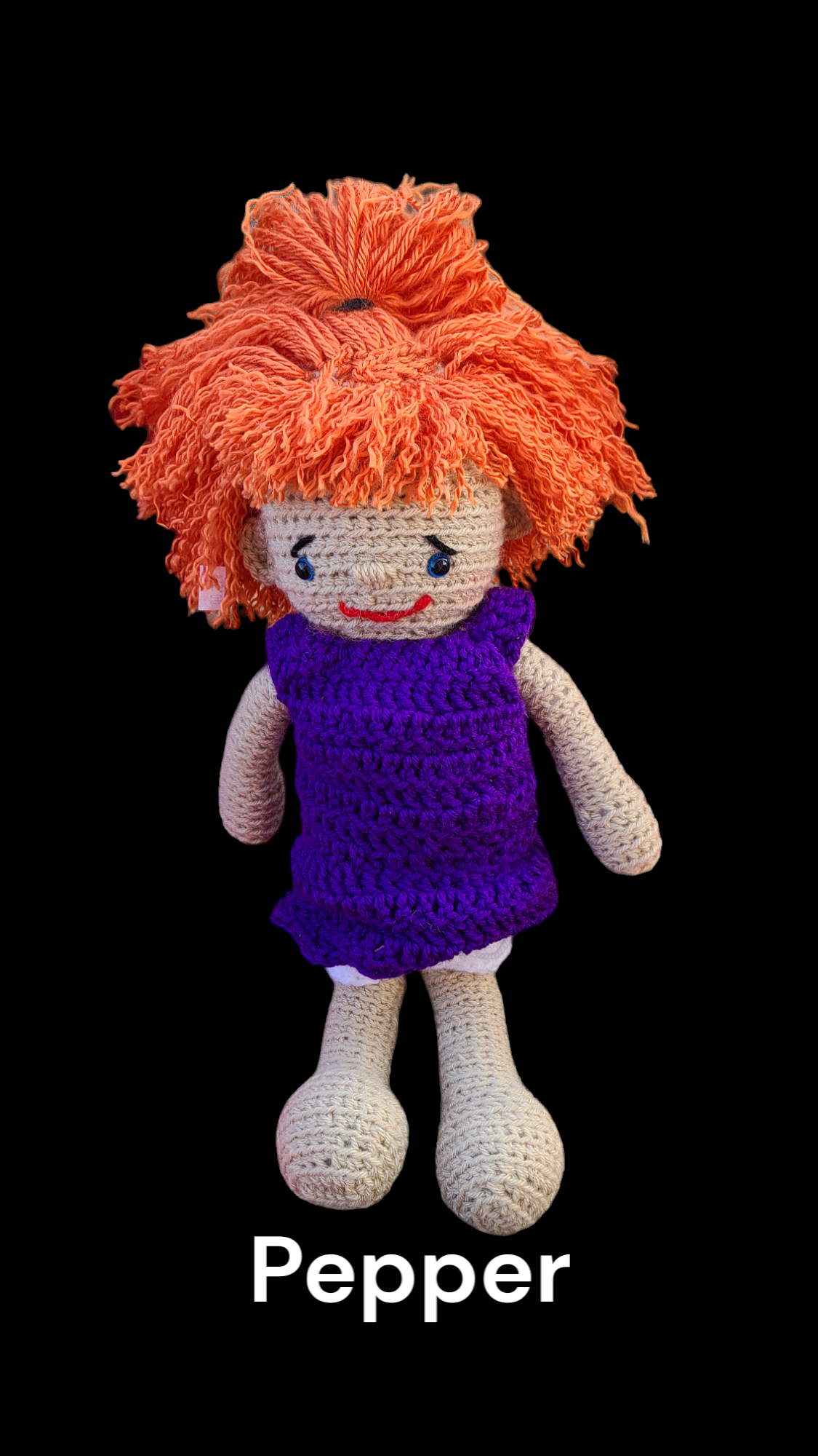 Homemade crocheted stuffed animals