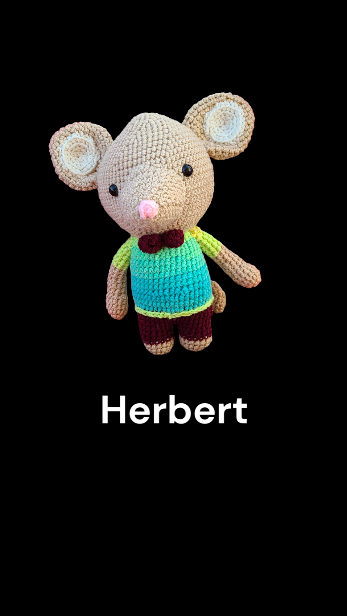 Homemade crocheted stuffed animals